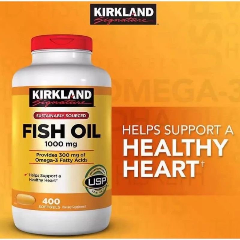 Viên uống dầu cá Kirland Fish Oil 1000mg 400 viên