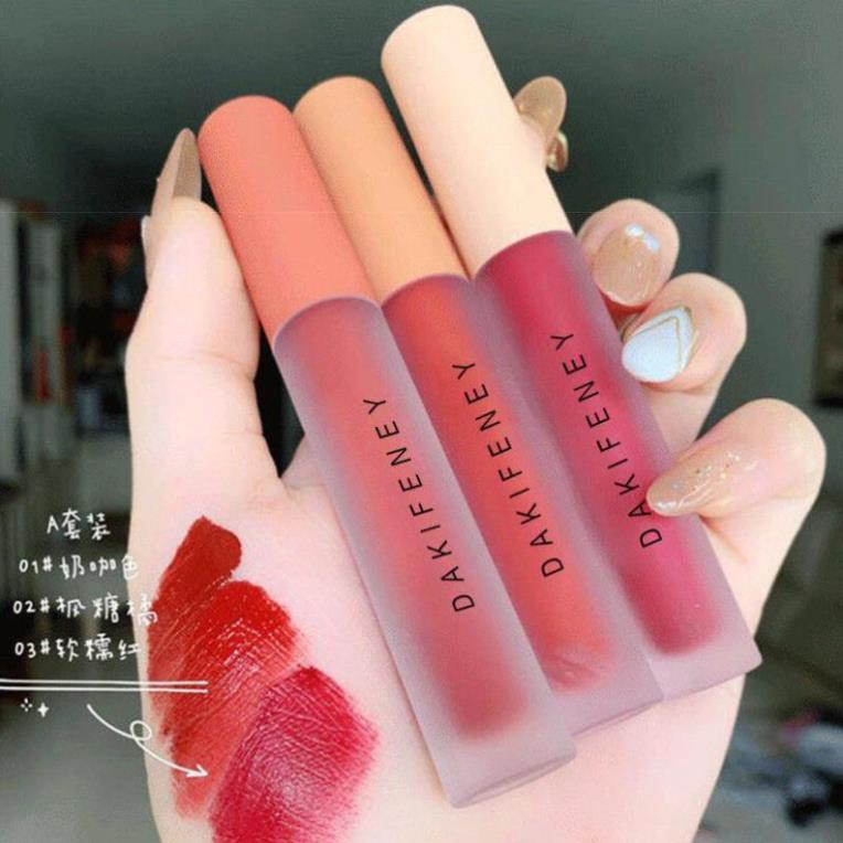 Set 3 Cây Son Kem Lì DAKIFENEY Không Chì Không Độc Hại Khi Tô Nên Môi-MS026 | BigBuy360 - bigbuy360.vn