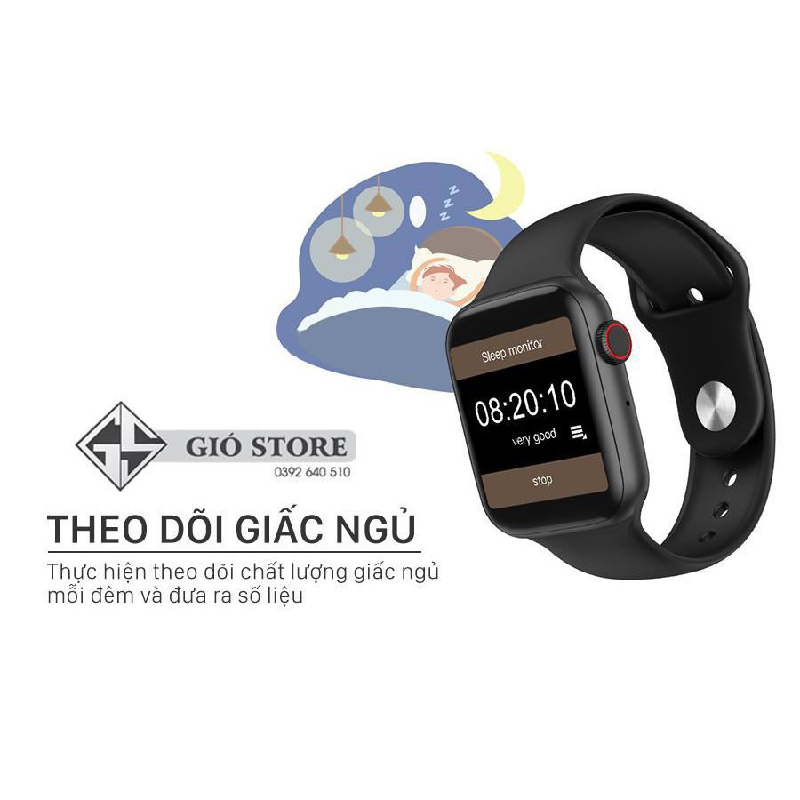 [ Rẻ Nhất Shopee + Có Video ]  Đồng Hồ Smartwatch W34 Kết Nối Bluetooth Kích Thước 44mm Đo Nhịp Tim, Pin Siêu Khỏe