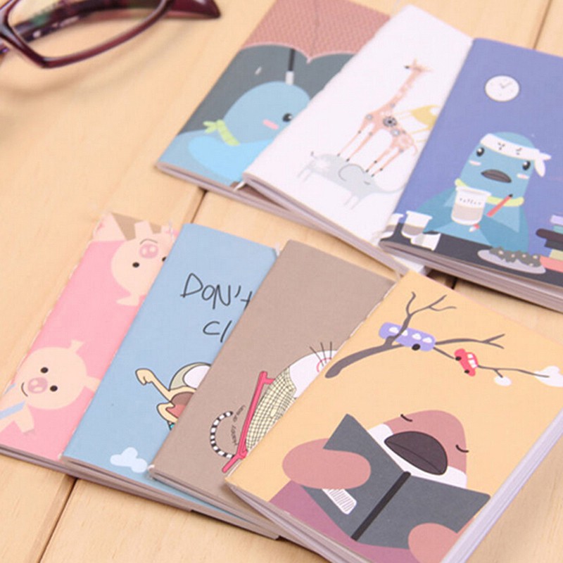 1 Cuốn Sổ Tay Bỏ Túi Mini In Hình Hoạt Hình