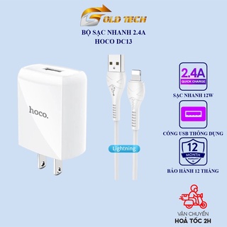 Bộ sạc nhanh iphone, android: dây sạc + củ sạc nhanh Hoco DESIGN 2.4A chính hãng an toàn cho Android, Iphone