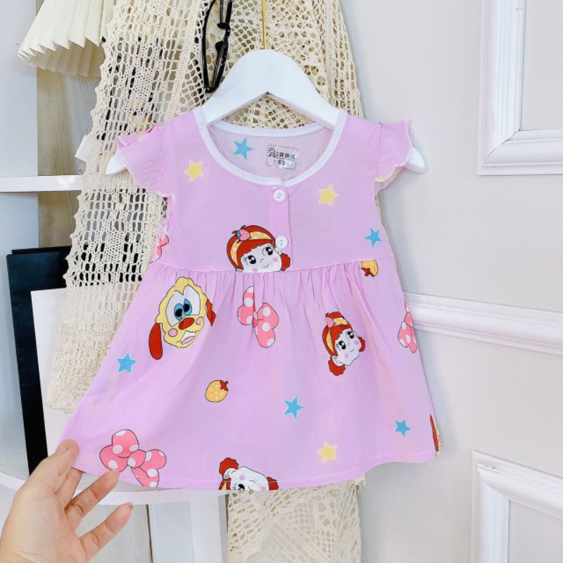 Váy lanh lụa bé gái từ 5-10kg hàng quảng châu