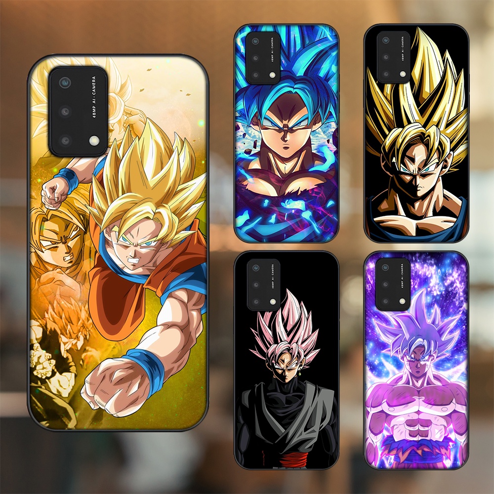 Ốp lưng Oppo A74, A93 5G, A95 viền đen in hình Goku Dragon Ball