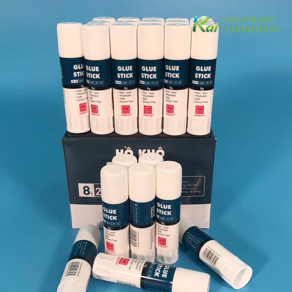 10 cây Hồ khô dán giấy Glue Stick văn phòng, thương hiệu Hồng Hà, trọng lượng 8 gram, CHÍNH HÃNG, giao nhanh, giá sỉ