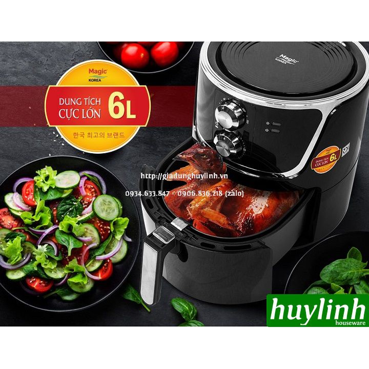 [Mã ELHAMS5 giảm 6% đơn 300K] Nồi chiên không dầu 6 lít Magic Korea A-801 - 1800W