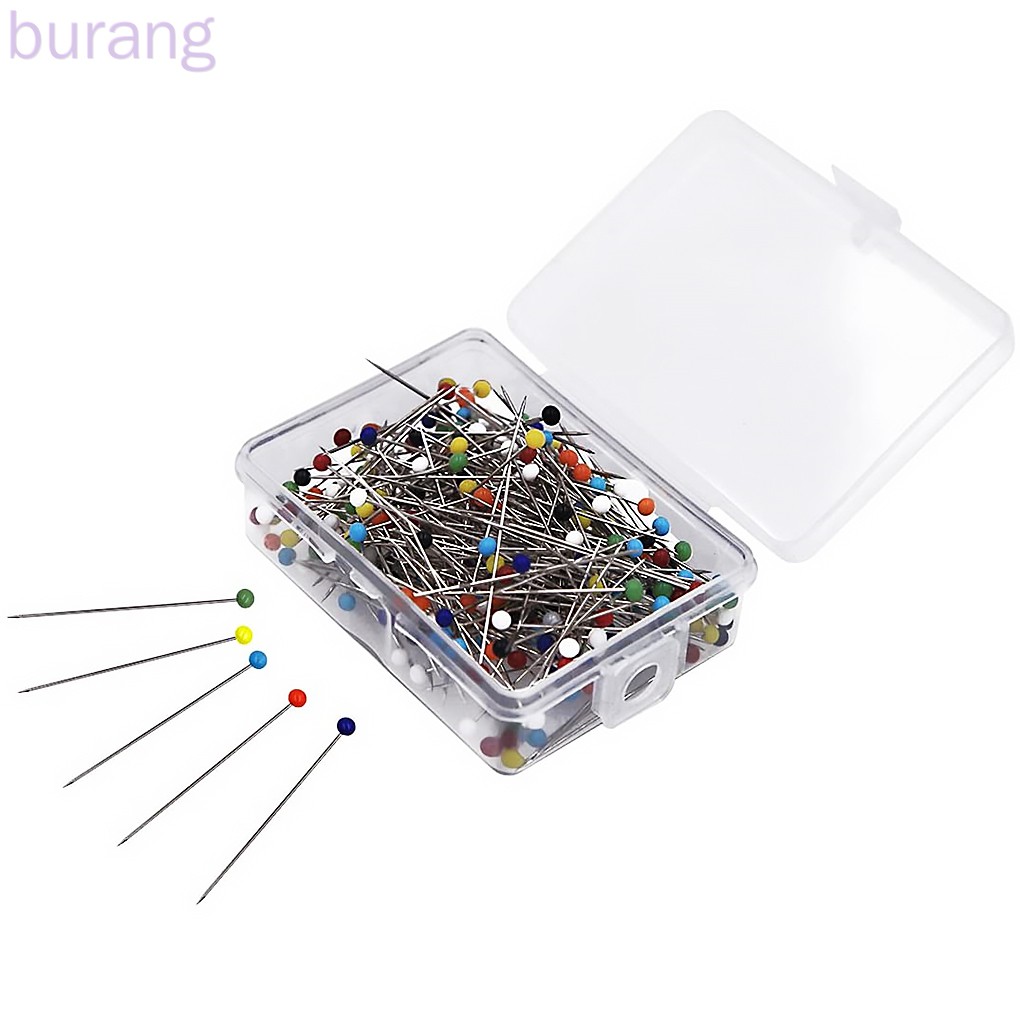 Set 250 kim ghim cố định may vá đầu thủy tinh tròn nhiều màu sắc DIY