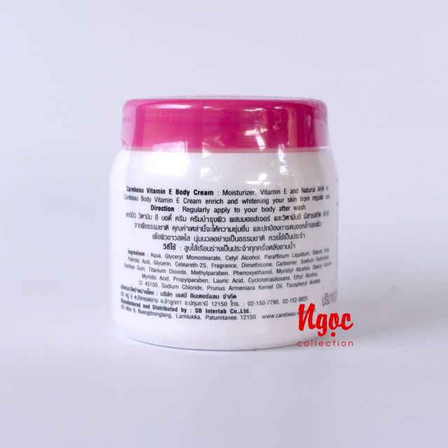 Kem Dưỡng Trắng Da Carebeau Vitamin E 500g - Thái Lan