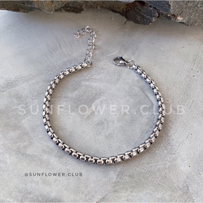 Vòng tay Xích mảnh đơn giản lắc tay thép không gỉ không bay màu 12 13