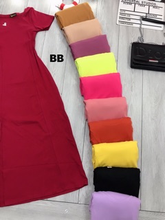 Đầm thun maxi xẻ đùi
