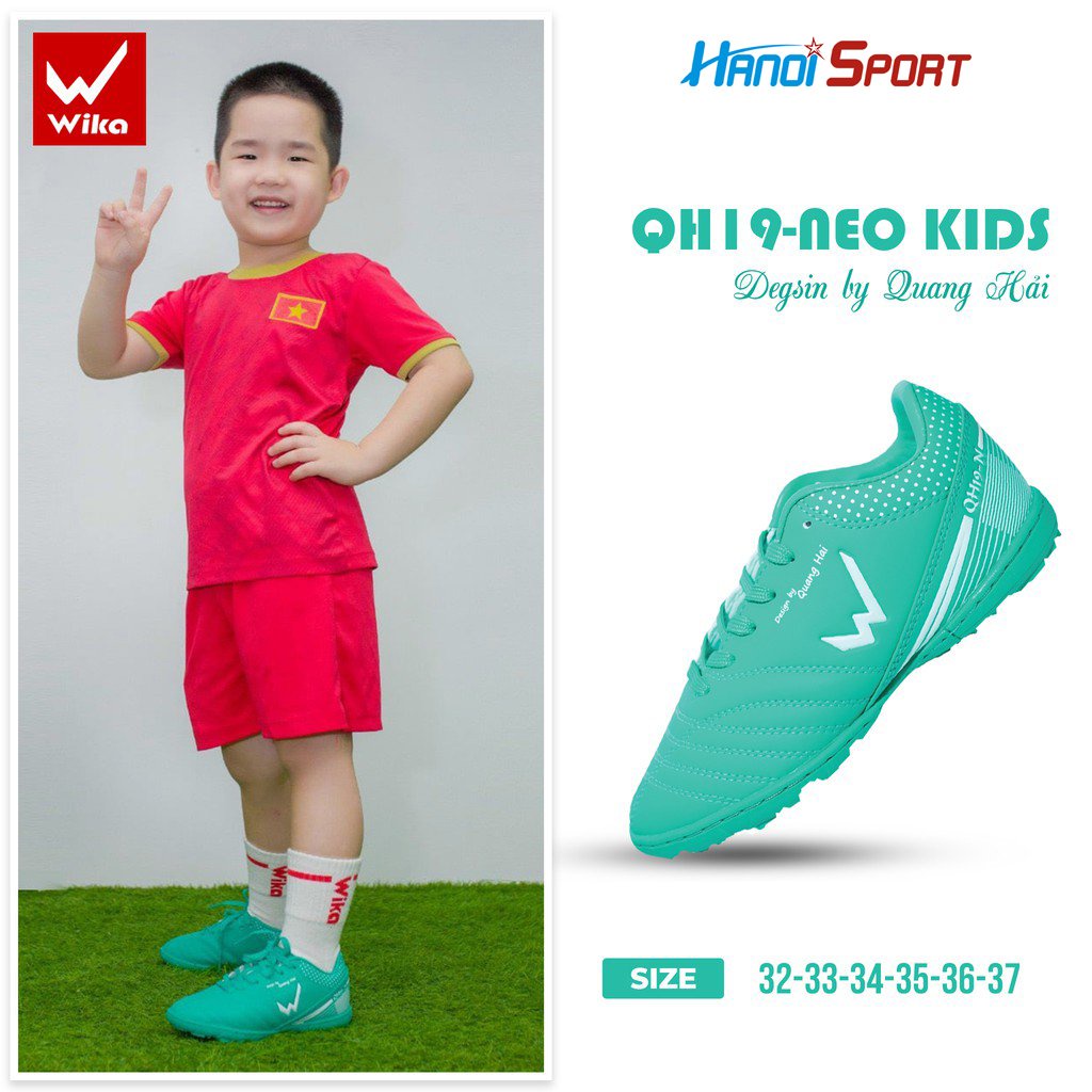 [ CHÍNH HÃNG ] Giày đá bóng trẻ em Wika Quang Hải QH19-NEO KID Chính Hãng , Da Microfiber Siêu Mềm