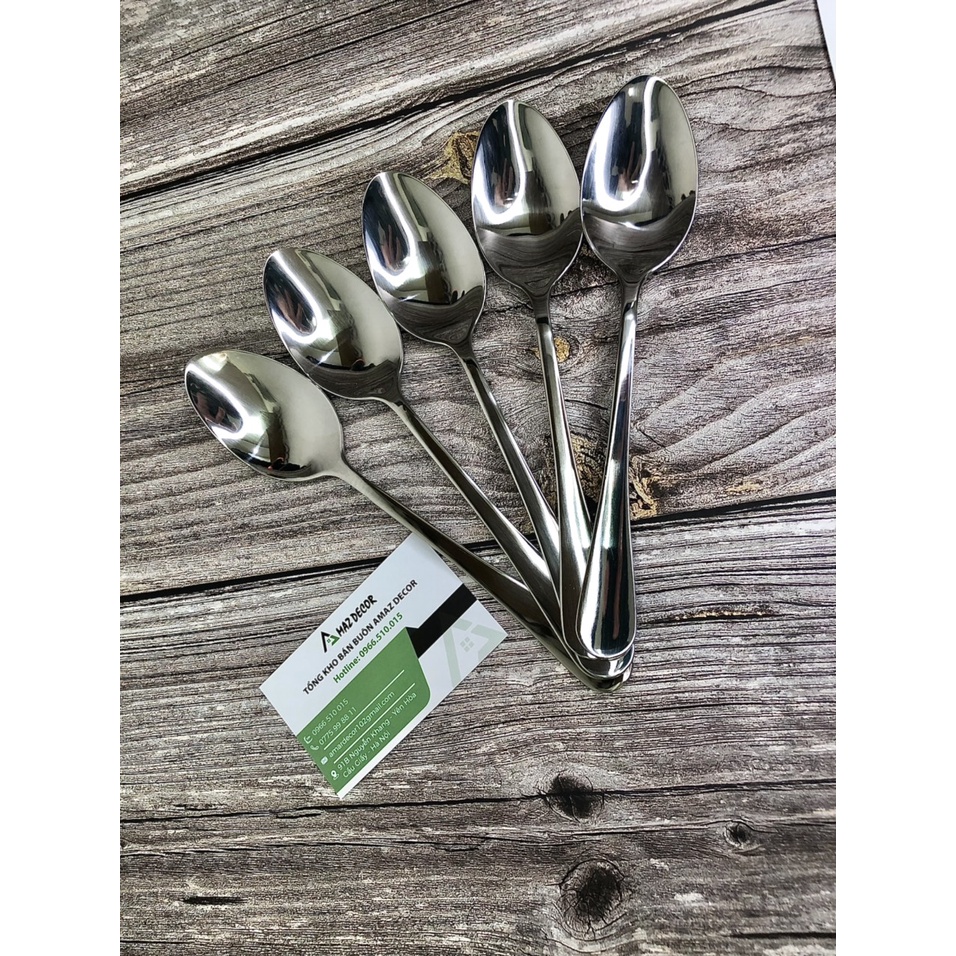 Thìa muỗng ăn chính sang trọng inox cao cấp TD214545 đuôi tròn dành cho phòng ăn gia đình nhà hàng khách sạn