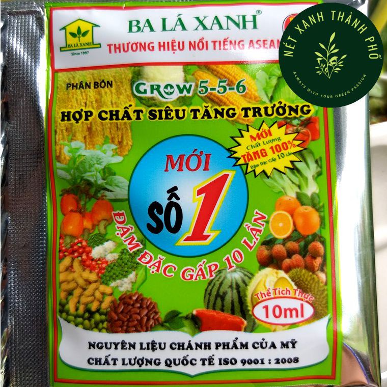 Phân Bón Lá Ba Lá Xanh Đậm Đặc Số 1, nguyên liệu chánh phẩm từ Mỹ