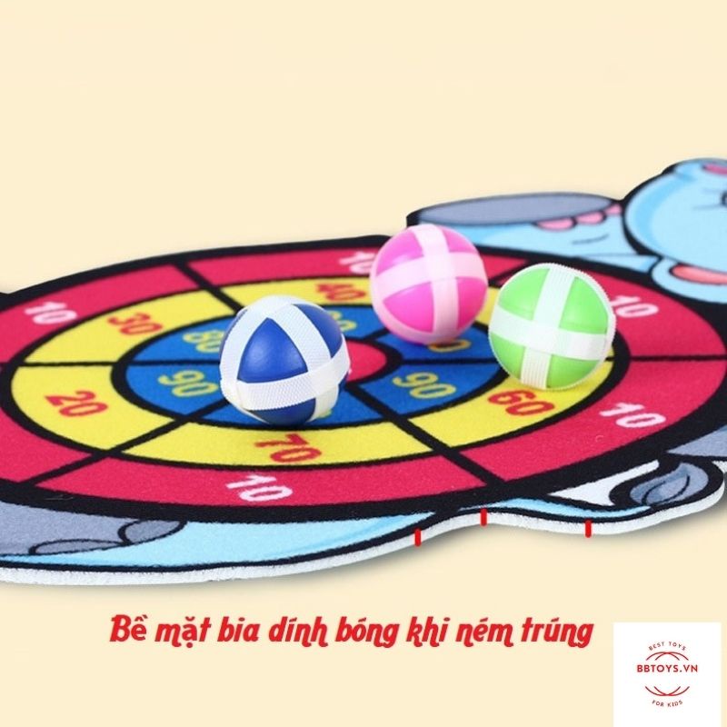 ĐỒ CHƠI BẢNG PHI TIÊU BÓNG DÍNH CHO BÉ HÌNH NGỘ NGHĨNH (KÈM 3 BÓNG) (BBTOYS: 23)