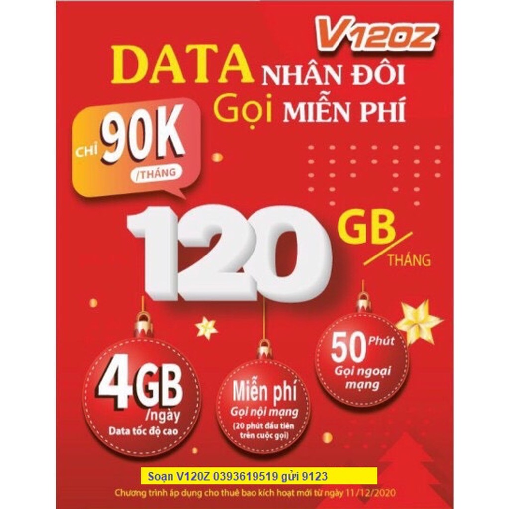 Sim Viettel đẹp trả trước đầu 09, tam hoa, lộc phát gói cước V120, V90 đồng giá 250.000đ