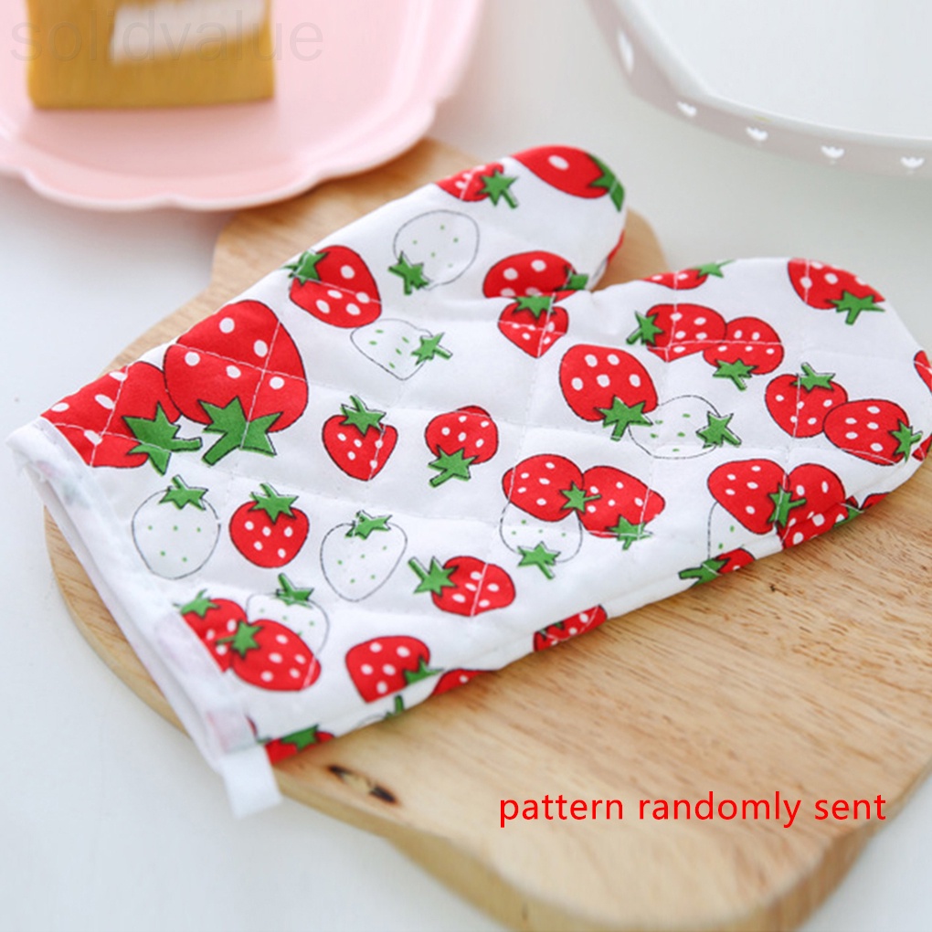 1 Găng Tay Chịu Nhiệt Chống Trượt Họa Tiết Ngẫu Nhiên Cho Nhà Bếp