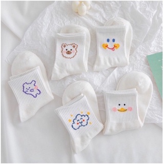 Tất vớ trắng cổ cao Hàn quốc