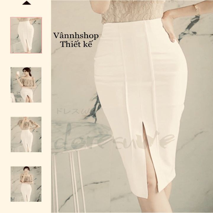 CHÂN VÁY BÚT CHÌ DÀI  HÀNG THIẾT KẾ CHÂN VÁY XẺ TRƯỚC PHONG CÁCH BC01 | BigBuy360 - bigbuy360.vn