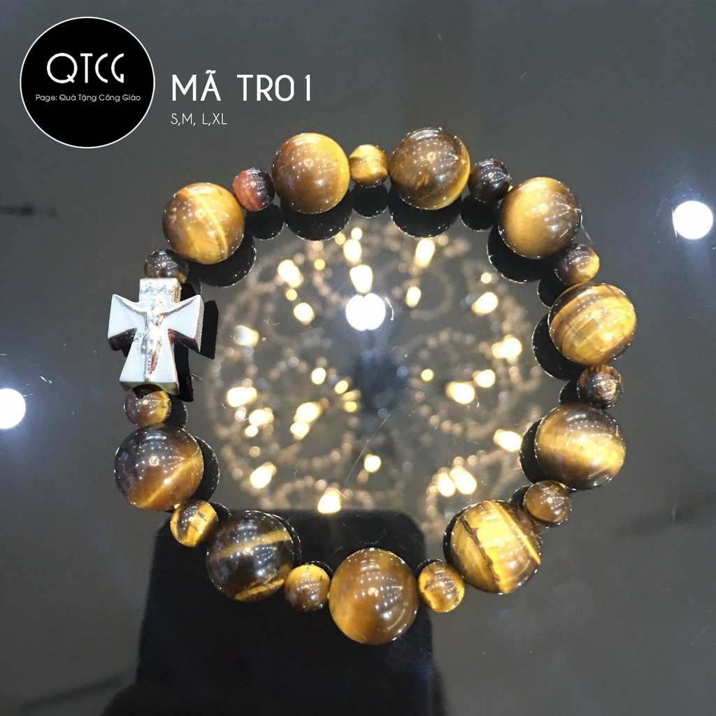 Vòng Mân Côi - Tràng Hạt Đá - Mẫu TR01 cho nam nữ - Quà tặng Công Giáo tinh tế, ý nghĩa