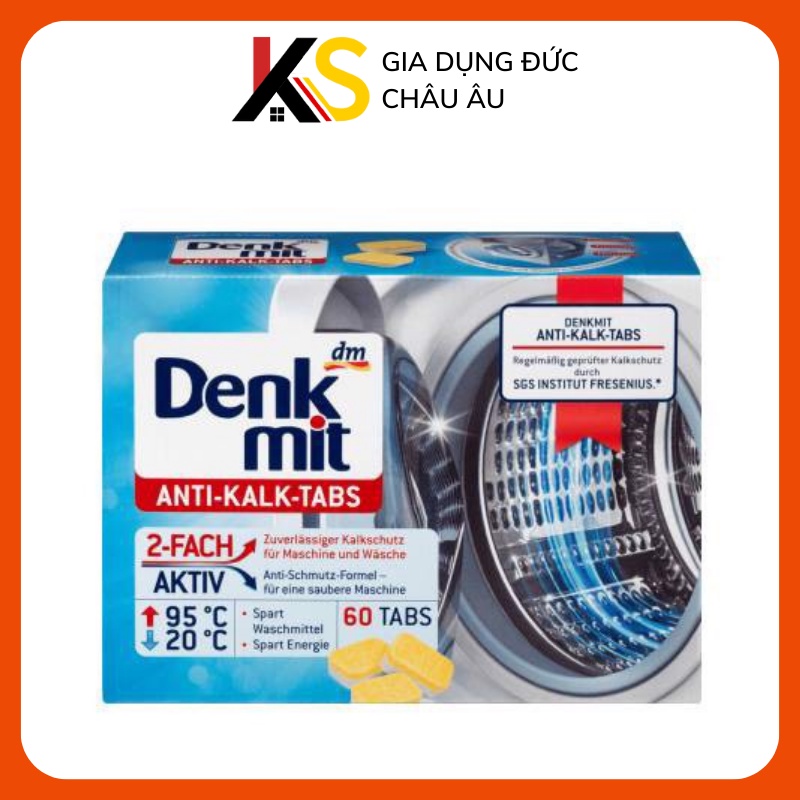 Viên tẩy rửa vệ sinh máy giặt Denkmit nhập khẩu Đức khử khuẩn không bào mòn máy móc