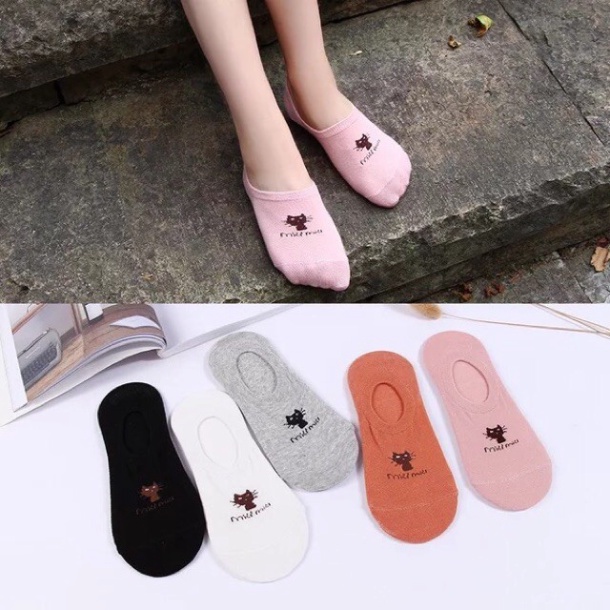 Sét 10 đôi tất hài nữ hình mèo chất cotton EMY