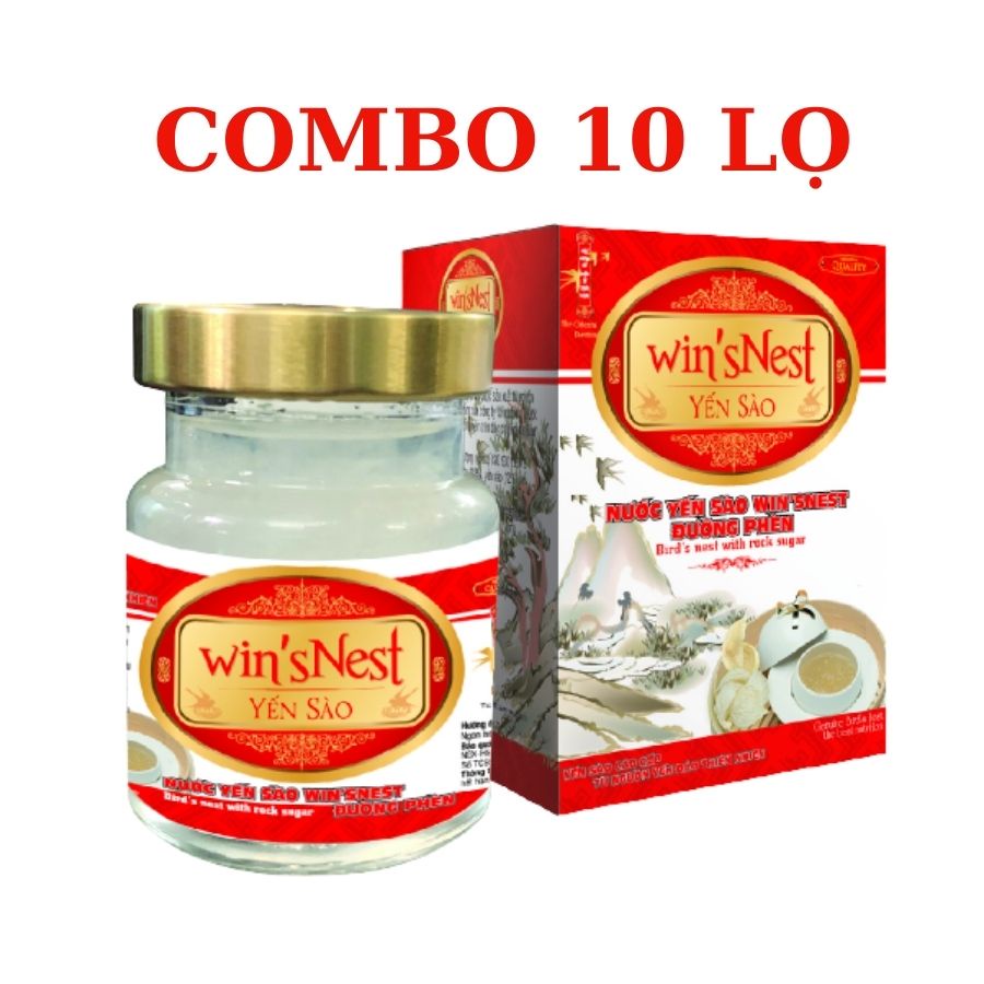 Combo 10 Lọ Nước Yến Sào win'sNest Đường Phèn 12% (70 ml/ Lọ)