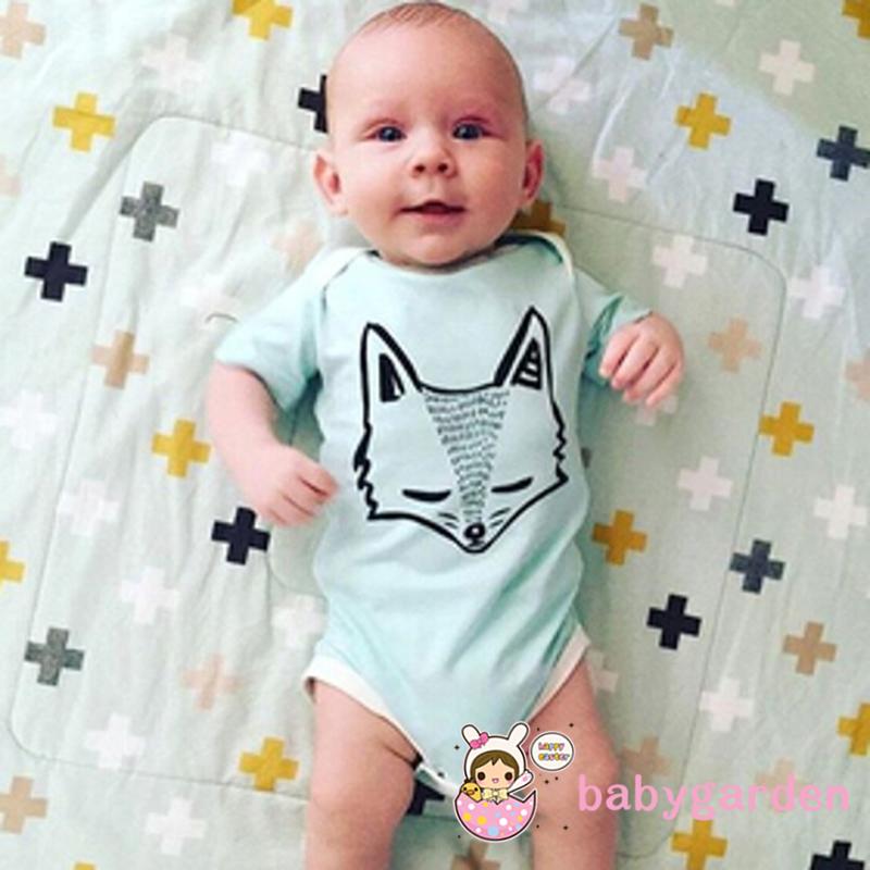 Áo liền quần tay ngắn in hình con vật xinh xắn cho bé