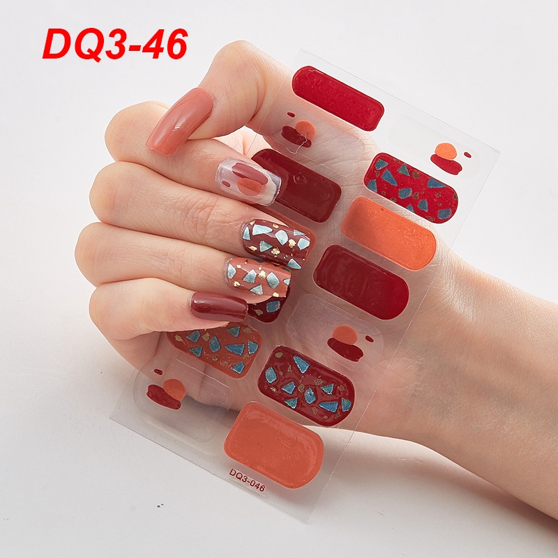 Set 14 miếng dán móng tay nhãn dán thời trang 3d độc đáo Dq3_41-60