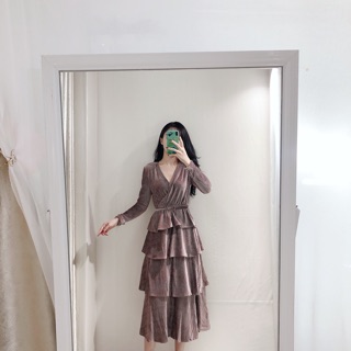 Ảnh Thật : Maxi Nhung kèm đai nhung