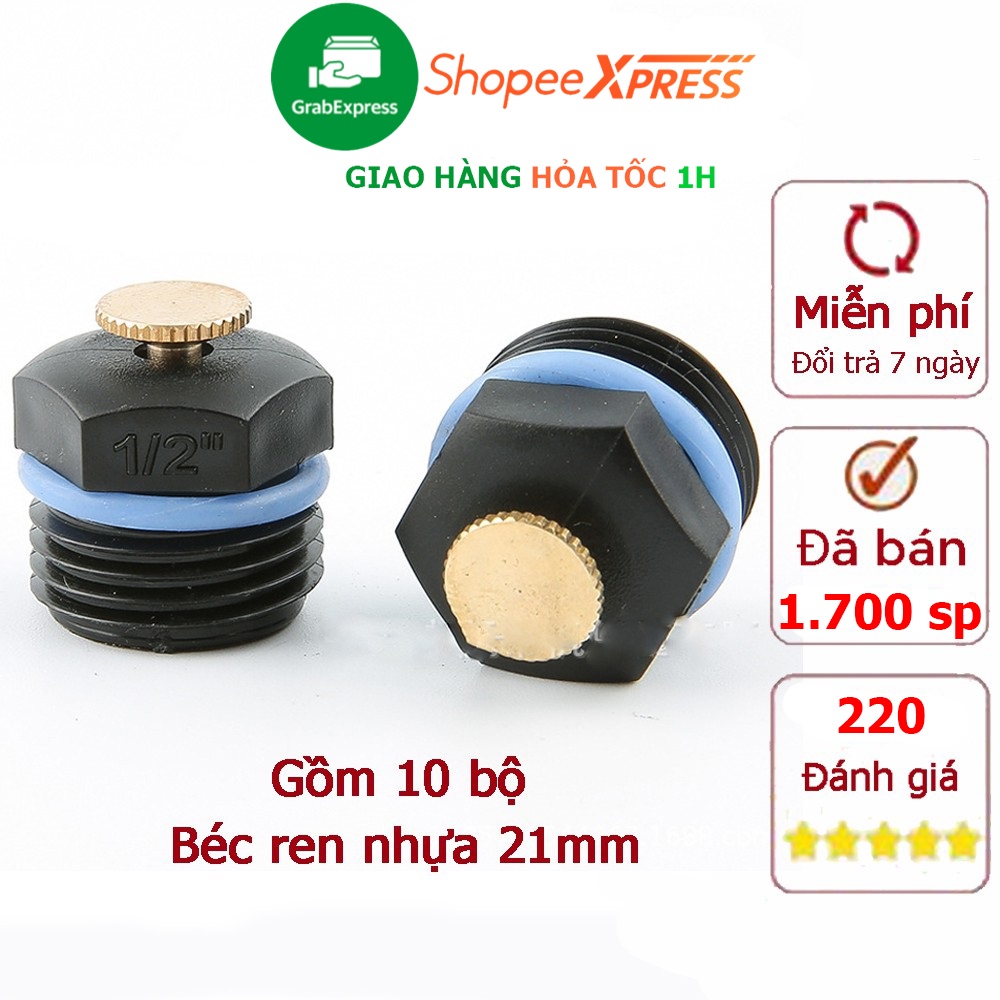 Bộ 10 béc phun sương hình cánh quạt ren ngoài 21mm