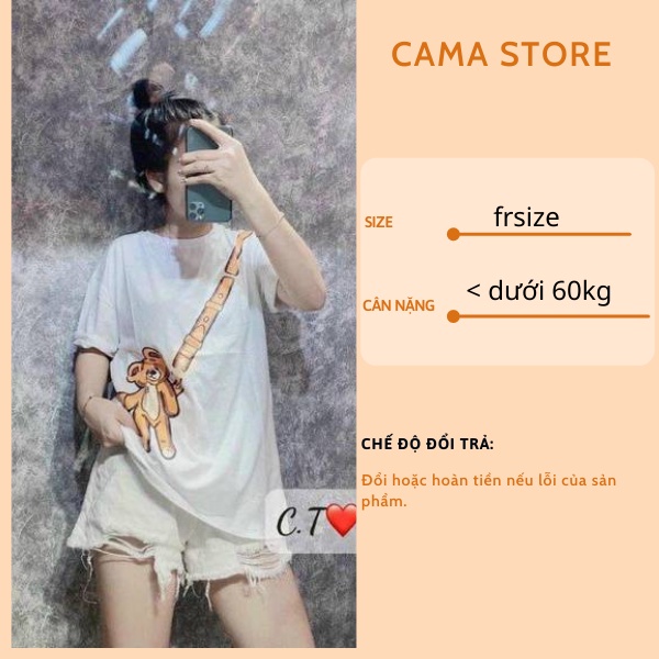 [Mã 44FASHIONSALE1 giảm 10K đơn 50K] Áo thun unisex nữ tay lỡ form rộng in hình chữ CaMa Store M265
