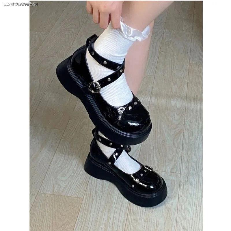 Giày Da Bít Mũi Đế Dày Phối Khóa Cài Phong Cách Mary Jane Thời Trang Mùa Hè 2022