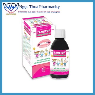 Siro nhiệt miệng tametop trẻ em chai 100ml