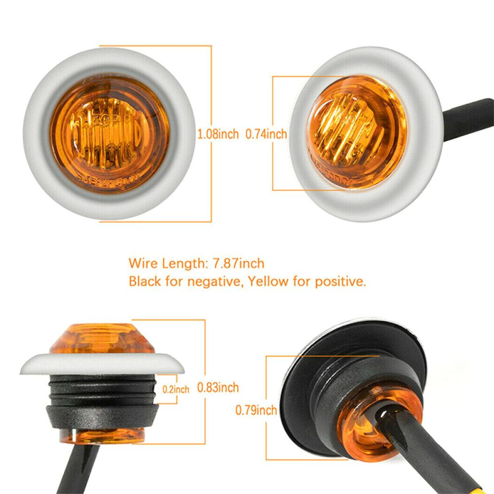 1 Đèn Led Tròn 12V 3LED 3 / 4 &quot;B3V9 Chống Thấm Nước Chuyên Dụng Cho Xe Tải