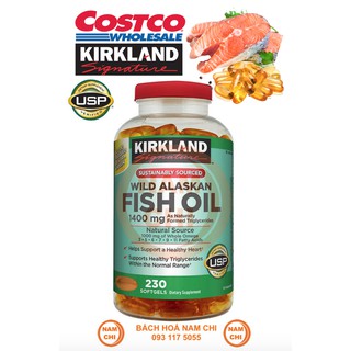 Dầu Cá Hồi Đỏ Kirkland Signature Fish Oil Wild Alaskan Bổ Sung Omega 3 5 6 7 9 11 Hũ 230 Viên