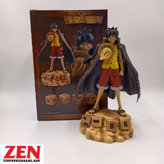 MÔ HÌNH LUFFY ÁO CHOÀNG VÀNG + ĐẾ CÓ XÚC XẮC XẾP LỊCH