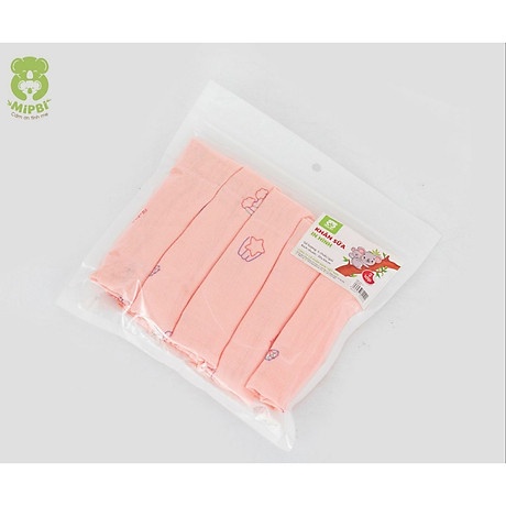 Set 5 Khăn sữa MIPBI 2 lớp cotton in hình 30x30cm