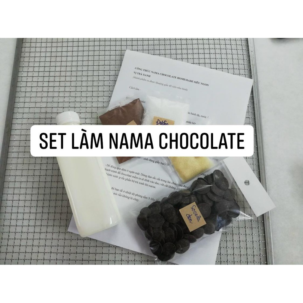 [FREE SHIP] Set nguyên liệu tự làm Nama Chocolate kèm feedback khách tự làm