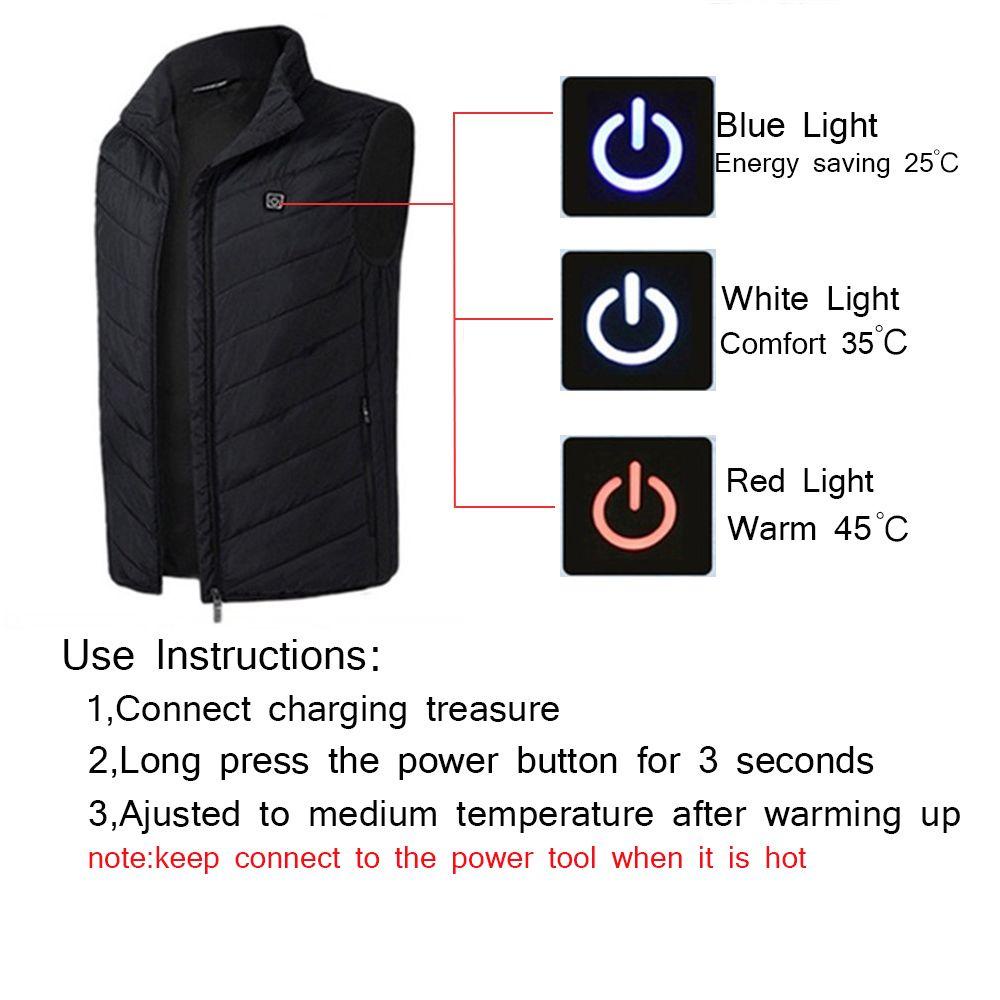 LET Áo Sưởi Ấm Không Tay Bằng Sợi Carbon Hồng Ngoại Thời Trang Có Cổng USB