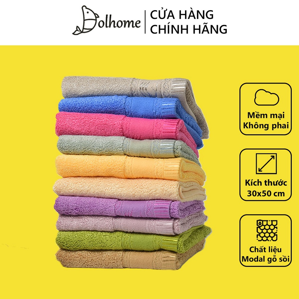 Khăn mặt modal gỗ sồi mềm mại thấm hút Dolhome-23673