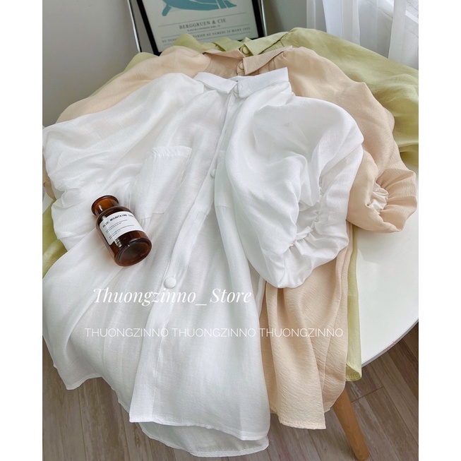 [Ảnh thật/Video]Áo sơ mi lụa Sofia cổ đức tay phồng sang sảnh Áo sơ mi nữ tính