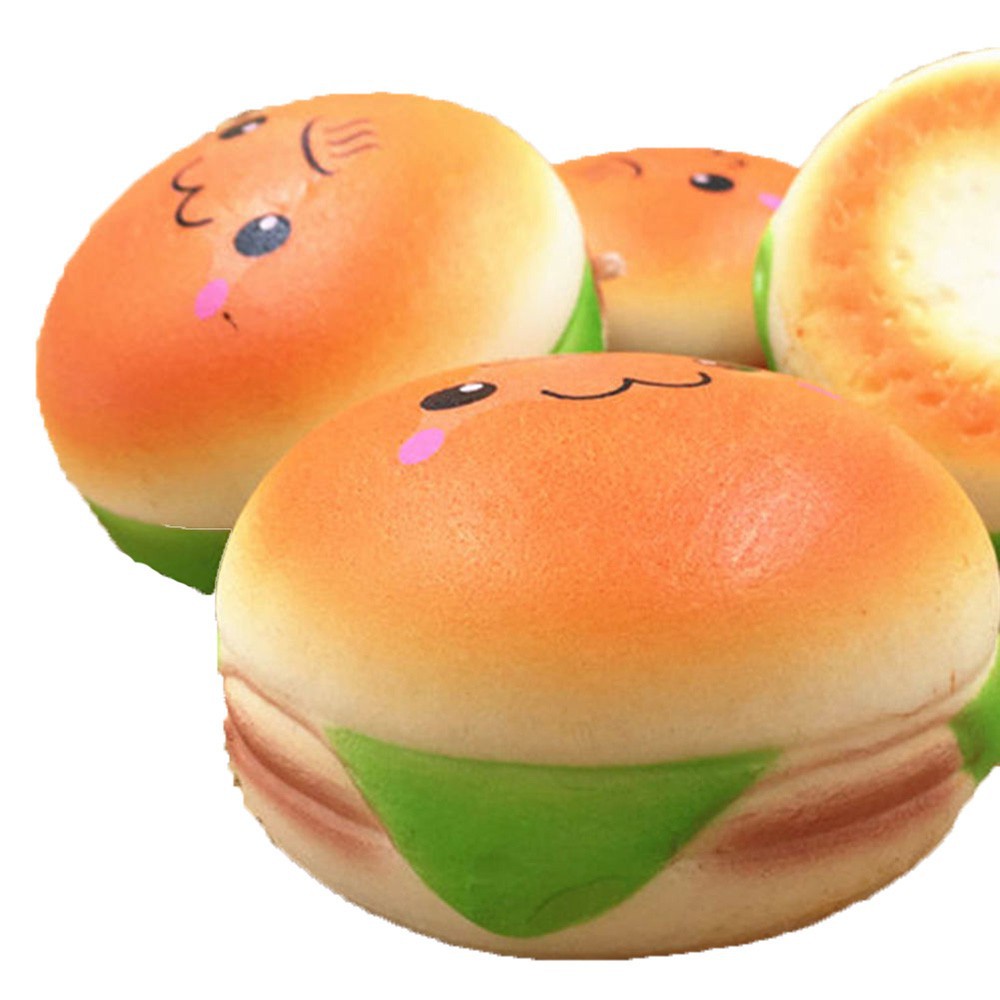 Squishy hamburger 10cm làm móc treo điện thoại