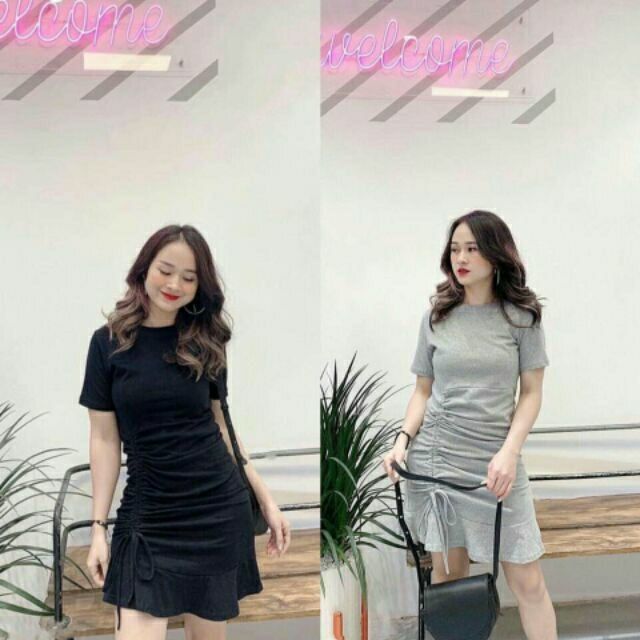 Đầm tay ngắn đuôi cá rút bên (av) | BigBuy360 - bigbuy360.vn