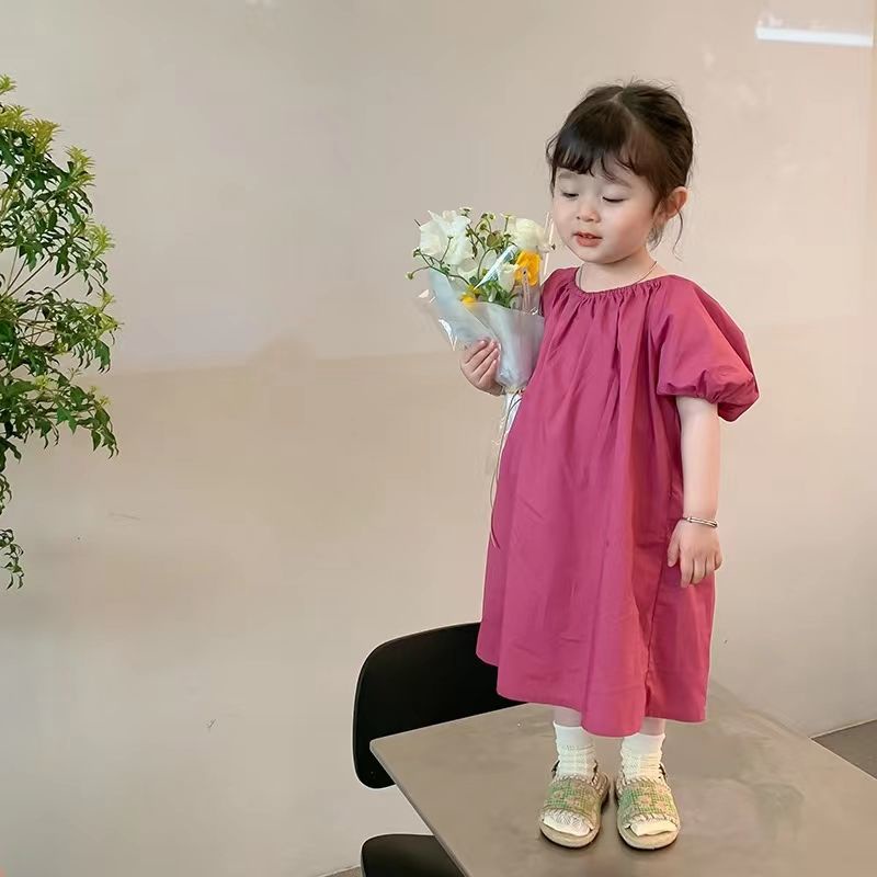 Đầm Dài Họa Tiết Chấm Bi Phong Cách Hàn Quốc Thời Trang Mùa Hè Mới Dành Cho Bé Gái 2022