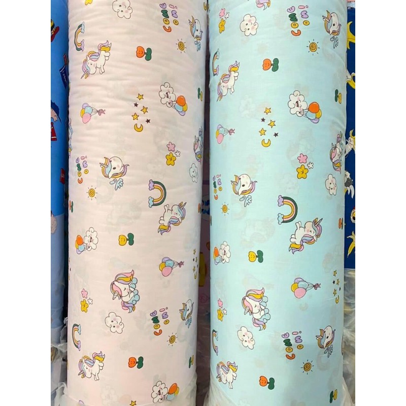 Vải thô mặt lụa hình ngựa pony mới