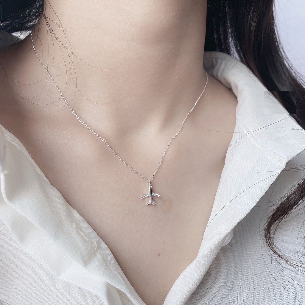 Dây chuyền nữ bạc ta hình máy bay siêu xinh xắn (Ảnh thật cuối) Vòng cổ nữ bạc thật - Mã TSJD20