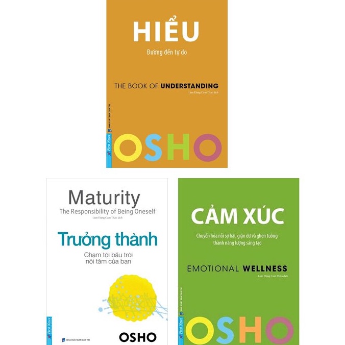 Sách - Combo OSHO Cảm Xúc + OSHO Trưởng Thành + OSHO Hiểu - First News
