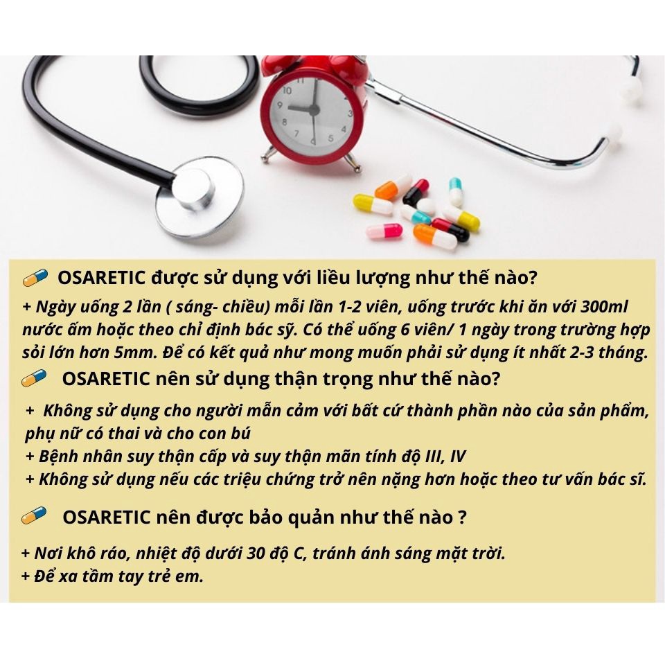 OSARETIC- GIẢI PHÁP CHO TÌNH TRẠNG SỎI THẬN, SỎI MẬT
