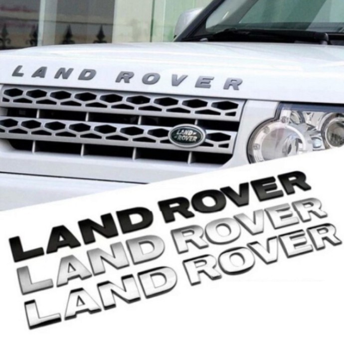 Sản Phẩm Decal tem chữ inox Land Rover dán đầu và đuôi xe ô tô .