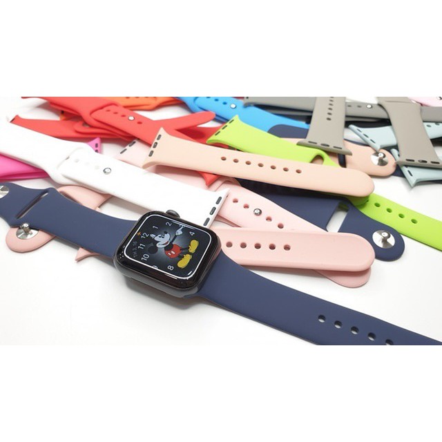 Dây apple watch cao su chống bẩn siêu mềm cho đồng hồ thông minh Series 1/2/3/4/5/6 T500, WATCH 6, W26, W46, U78Plus