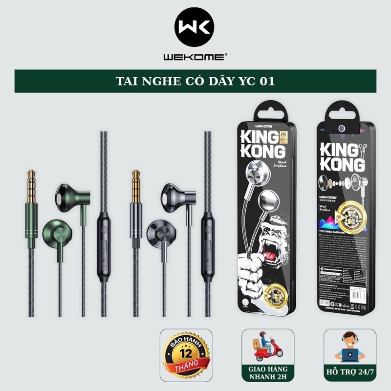 Tai nghe có dây KingKong hộp nhôm cao cấp cho âm thanh chân thật, bass, tresble căng thiết kế đẹp chính xác với vành tai